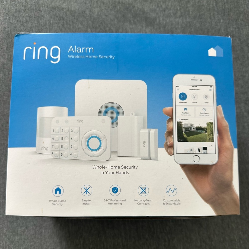 New in Box Ring Alarm Wireless Home Security Kit - White